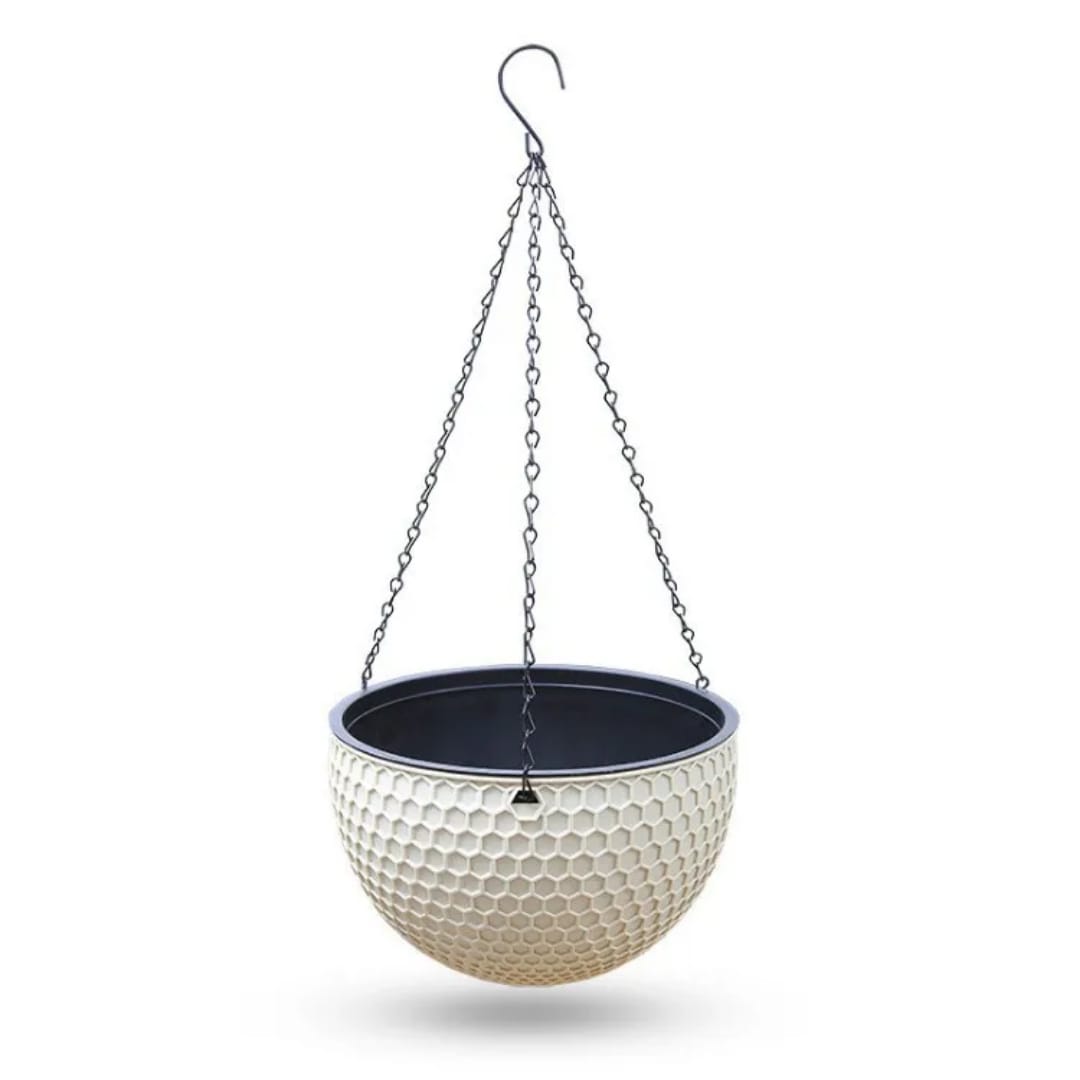 Plastic Woven Pattern Hanging Plant Pot/ Planter Add a touch of charm to your indoor or outdoor space