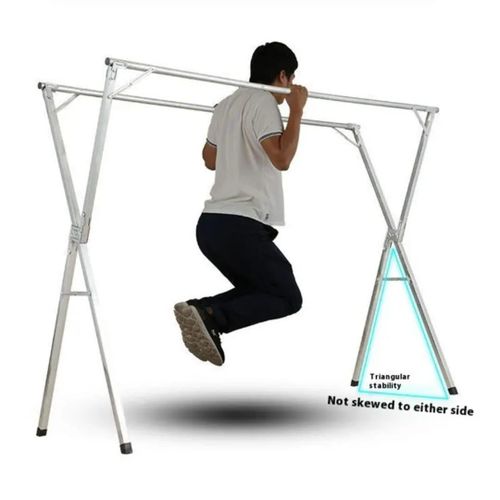 Collapsible Double Pole Drying Clothes Rack / this clothes rack makes it have enough space to hang many clothes at the same time