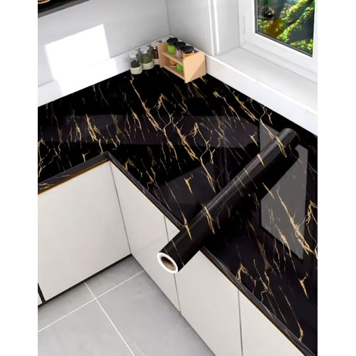 Self Adhesive Marble Contact Paper- Black Gold  | high quality and realistic marble effects.