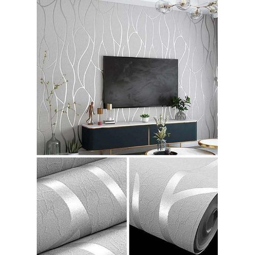 Morden Wallpaper for home decoration - Wavey gray 5M  | a versatile and stylish decorative material designed to enhance surfaces in your home or workspace.