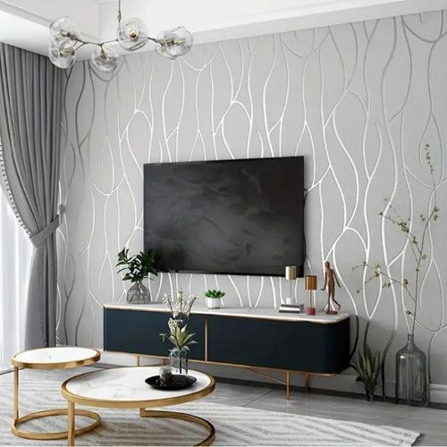 Morden Wallpaper for home decoration - Wavey gray 5M  | a versatile and stylish decorative material designed to enhance surfaces in your home or workspace.