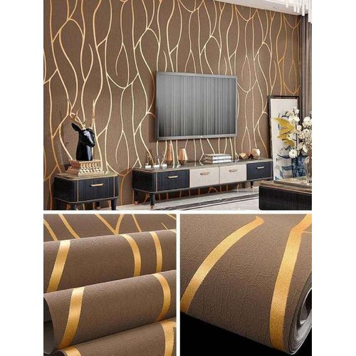 Morden Wallpaper for home decoration - Wavey Brown 5M  | a versatile and stylish decorative material designed to enhance surfaces in your home or workspace.