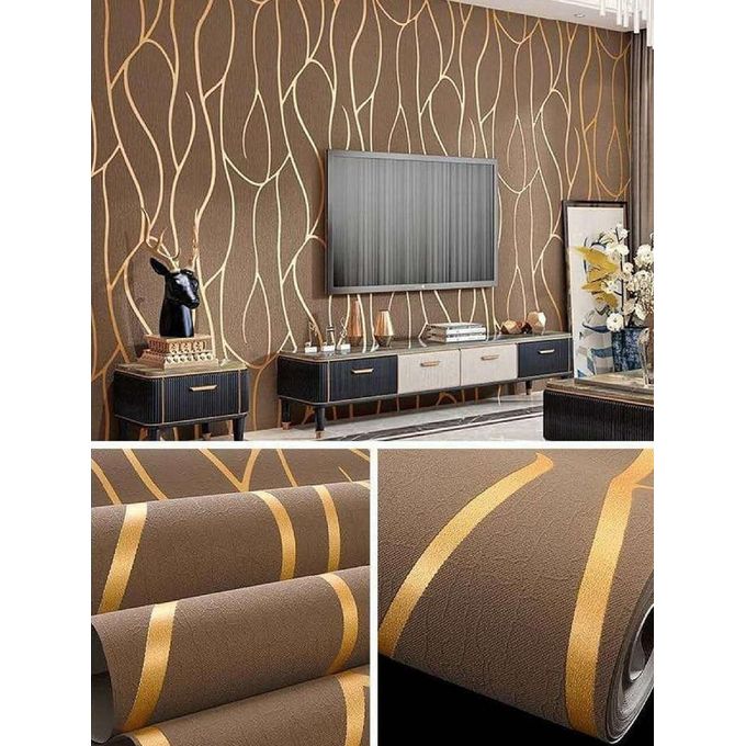 Morden Wallpaper for home decoration - Wavey Brown 5M  | a versatile and stylish decorative material designed to enhance surfaces in your home or workspace.