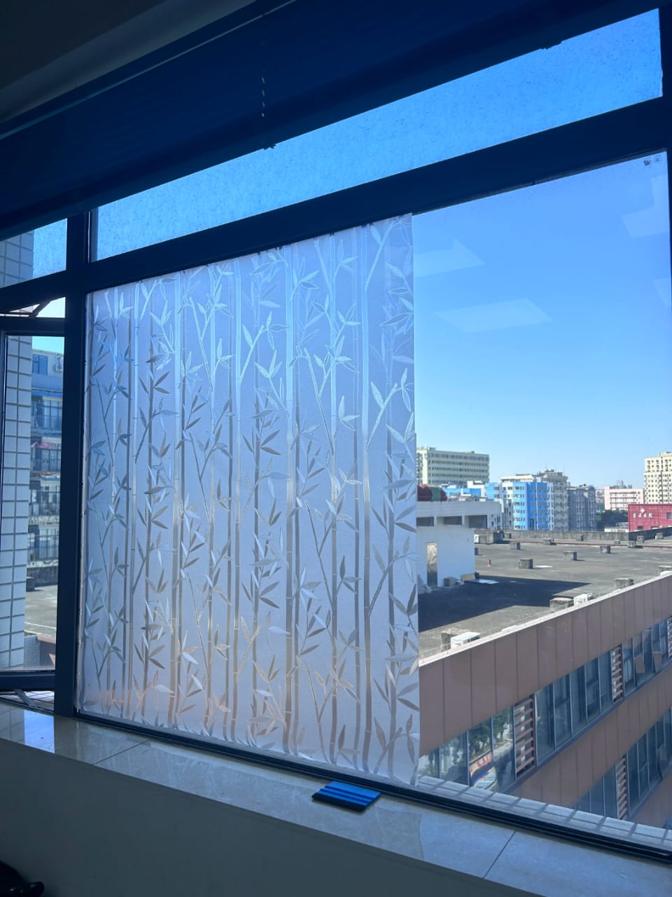 Privacy Window Film Static Cling Sticker- Bamboo Design