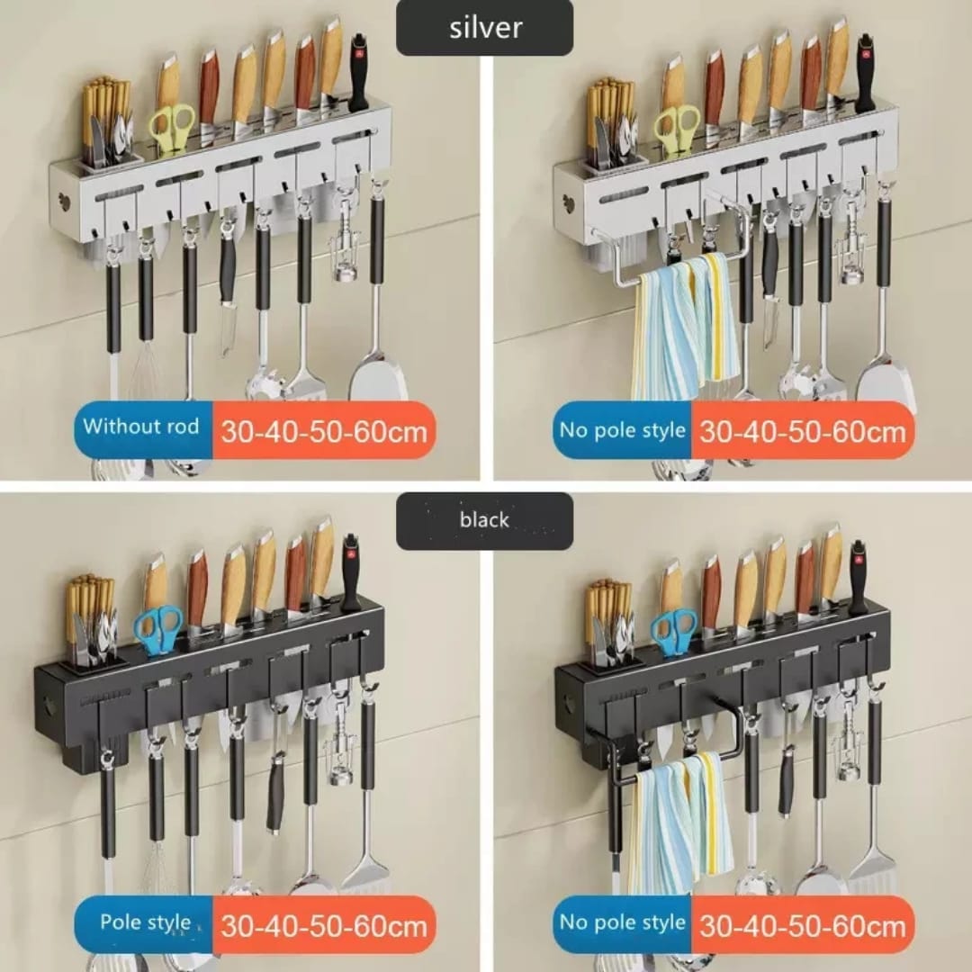 Wall mounted kitchen knife and spoon holder Organizer