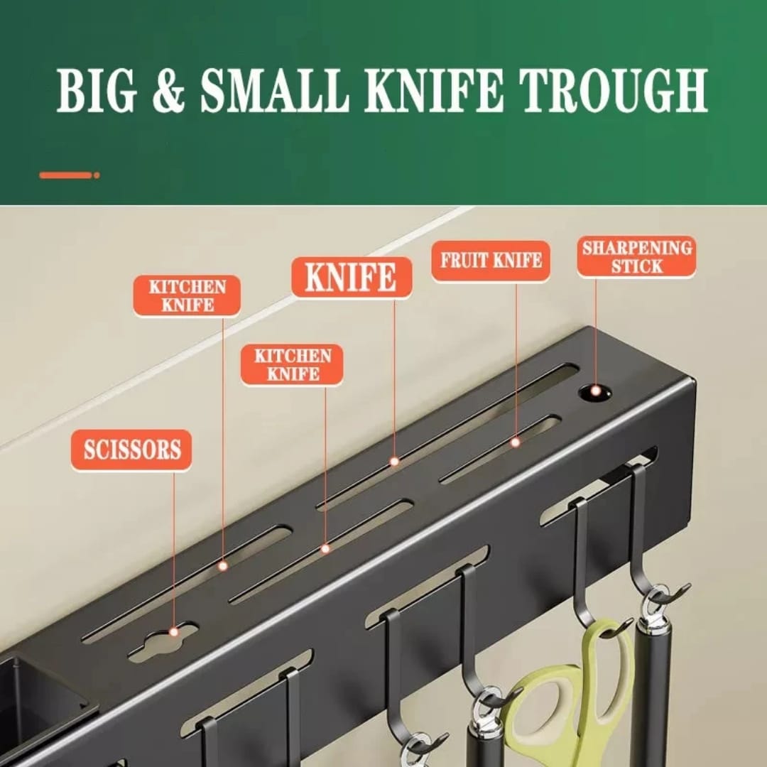 Wall mounted kitchen knife and spoon holder Organizer