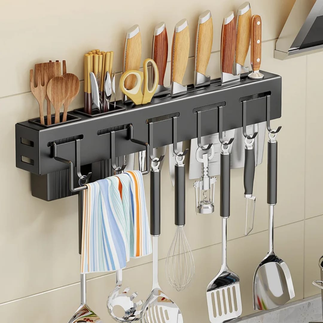 Wall mounted kitchen knife and spoon holder Organizer
