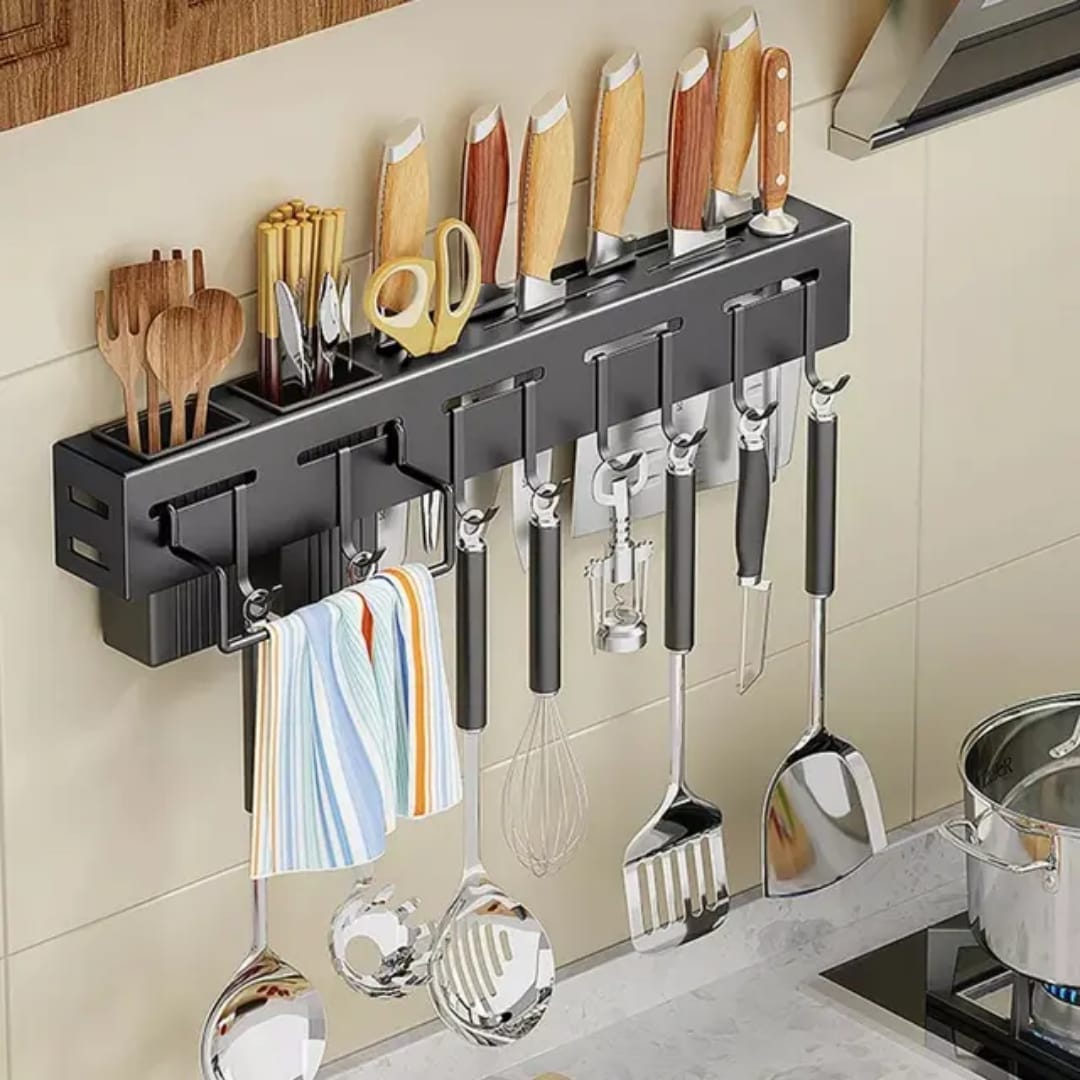 Wall mounted kitchen knife and spoon holder Organizer