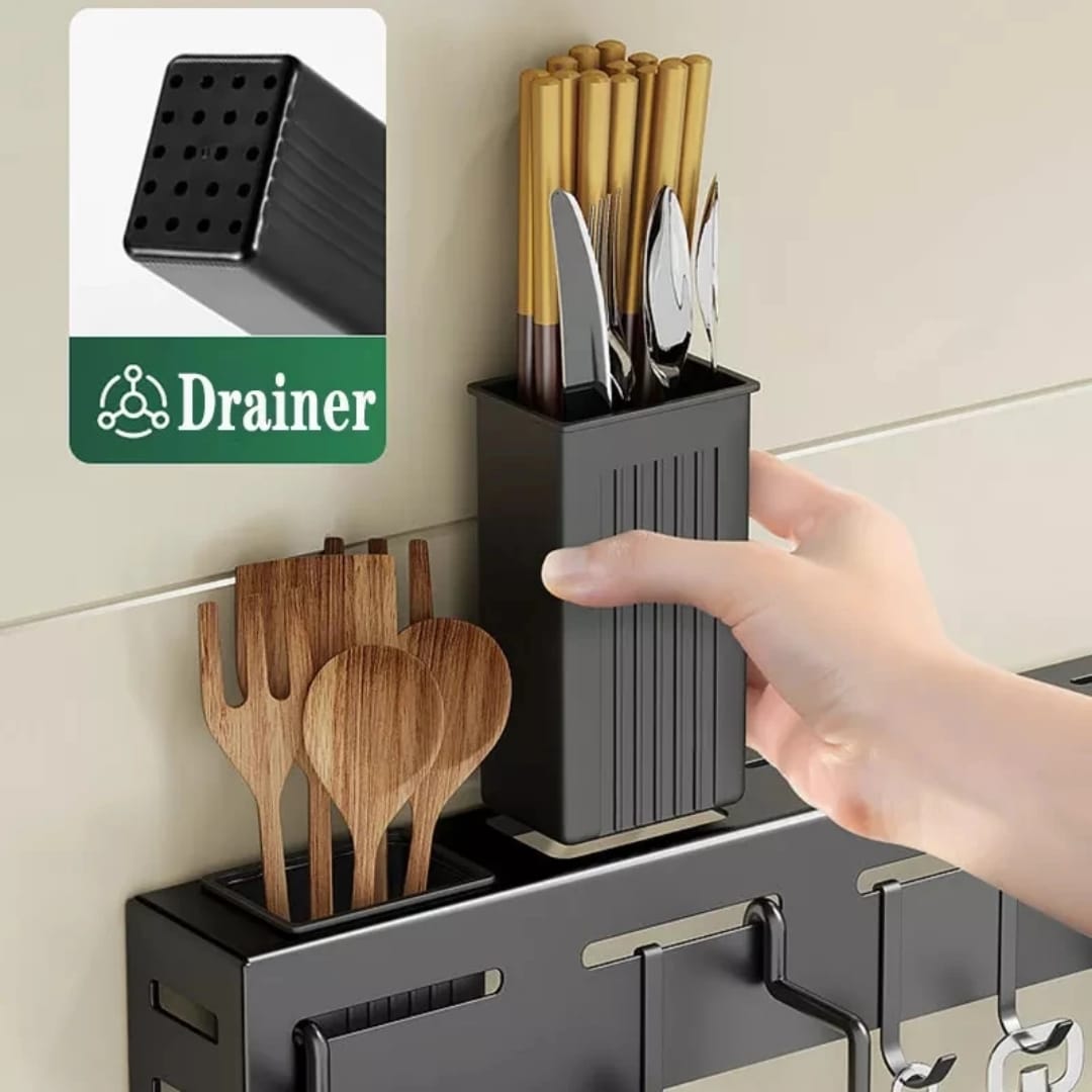 Wall mounted kitchen knife and spoon holder Organizer