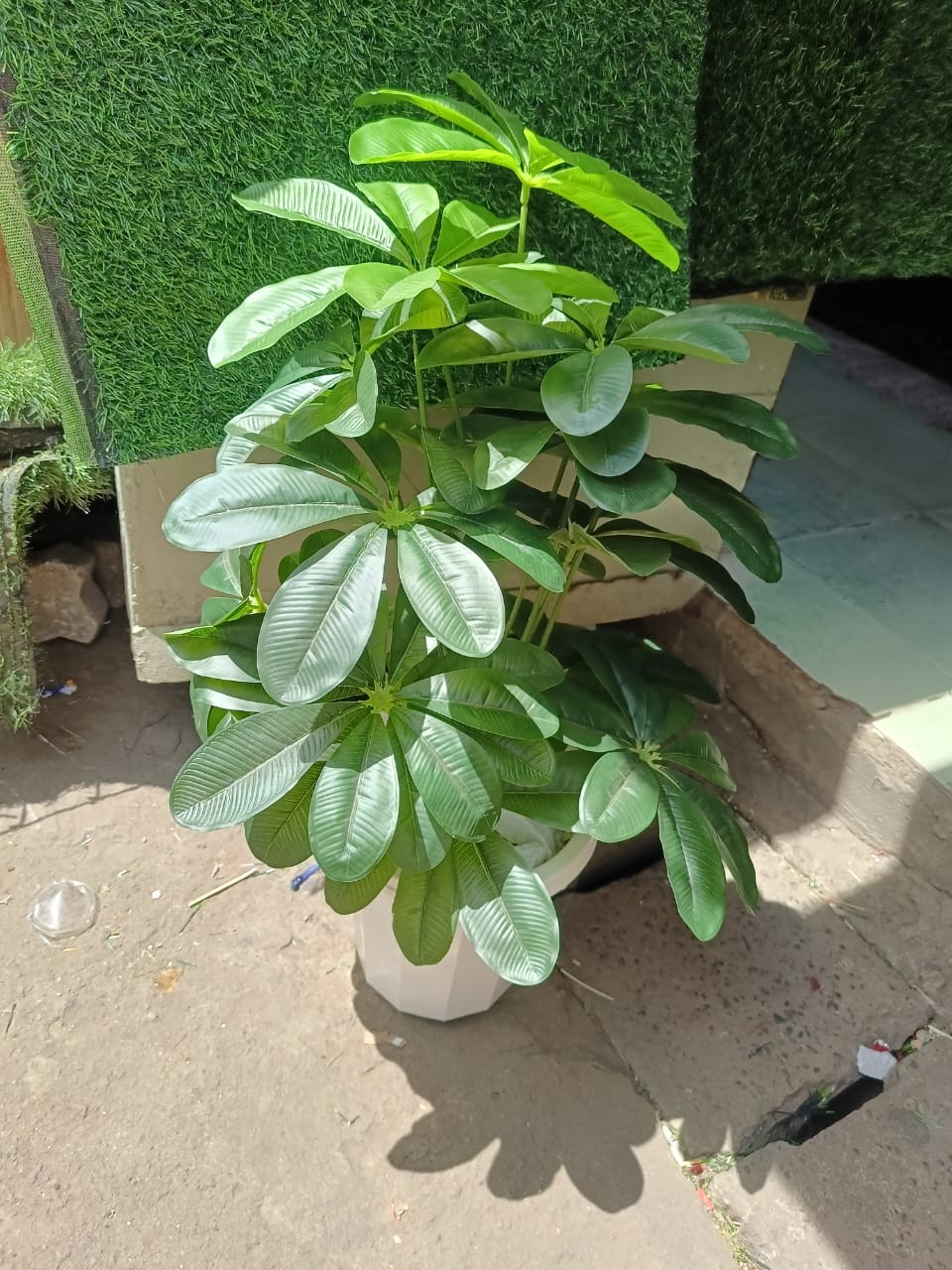 Artificial Mango Flower, with Bucket vase, and decor stones - Mango