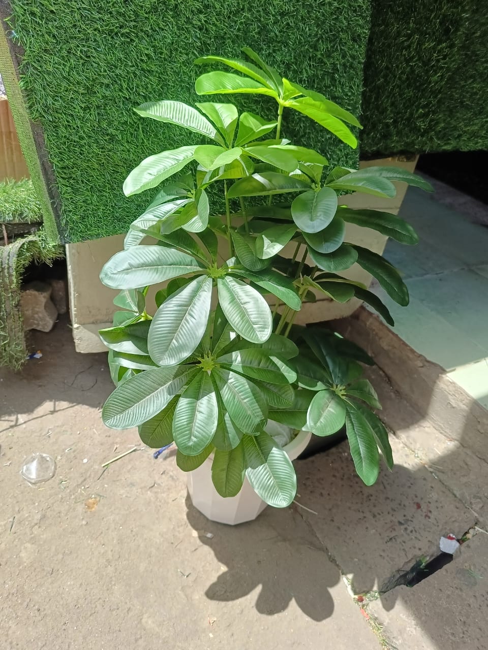 Artificial Mango Flower, with Bucket vase, and decor stones - Mango