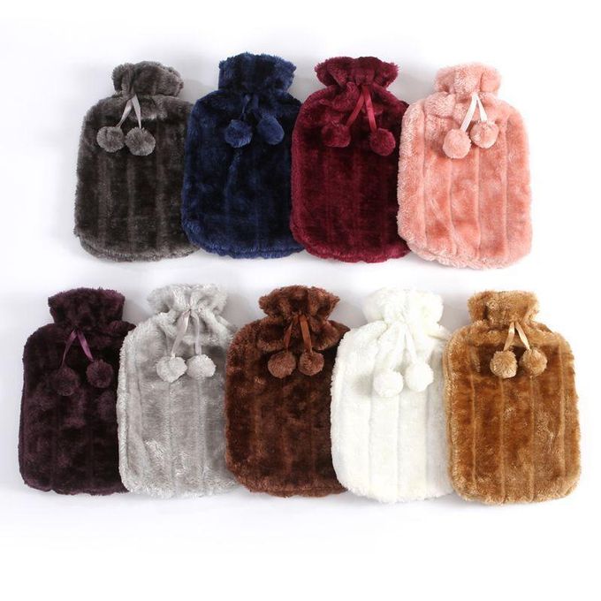 Hot Water bottle with Faux cover - pain relief-2L