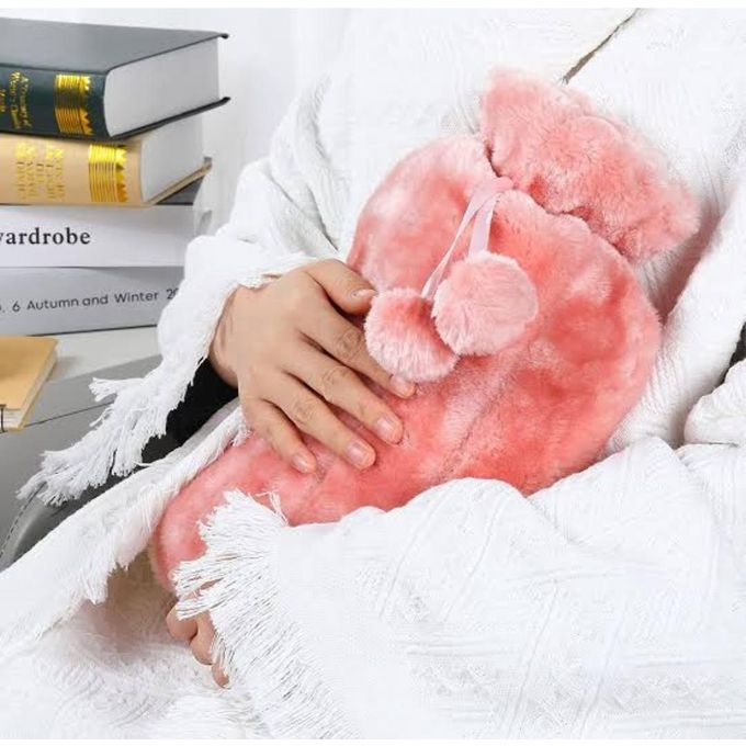 Hot Water bottle with Faux cover - pain relief-2L