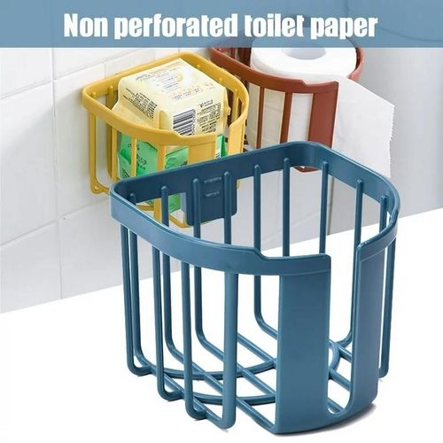 Wall Mount Paper Holder ABS Punch Free Toilet Tissue Box For Bathroom Kitchen Washroom