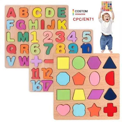 Kids Alphabets Letters,shapes,numbers Montessori Wooden Letter Puzzle Toys Alphabet