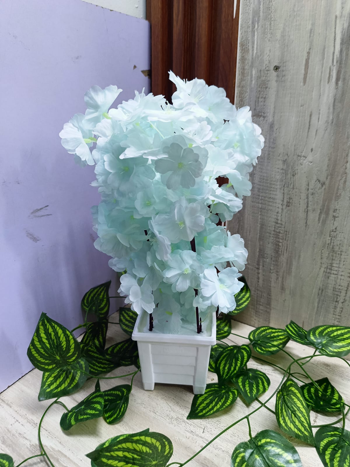 Nordic Table Top Artificial flowers Cherry blossom- Blue