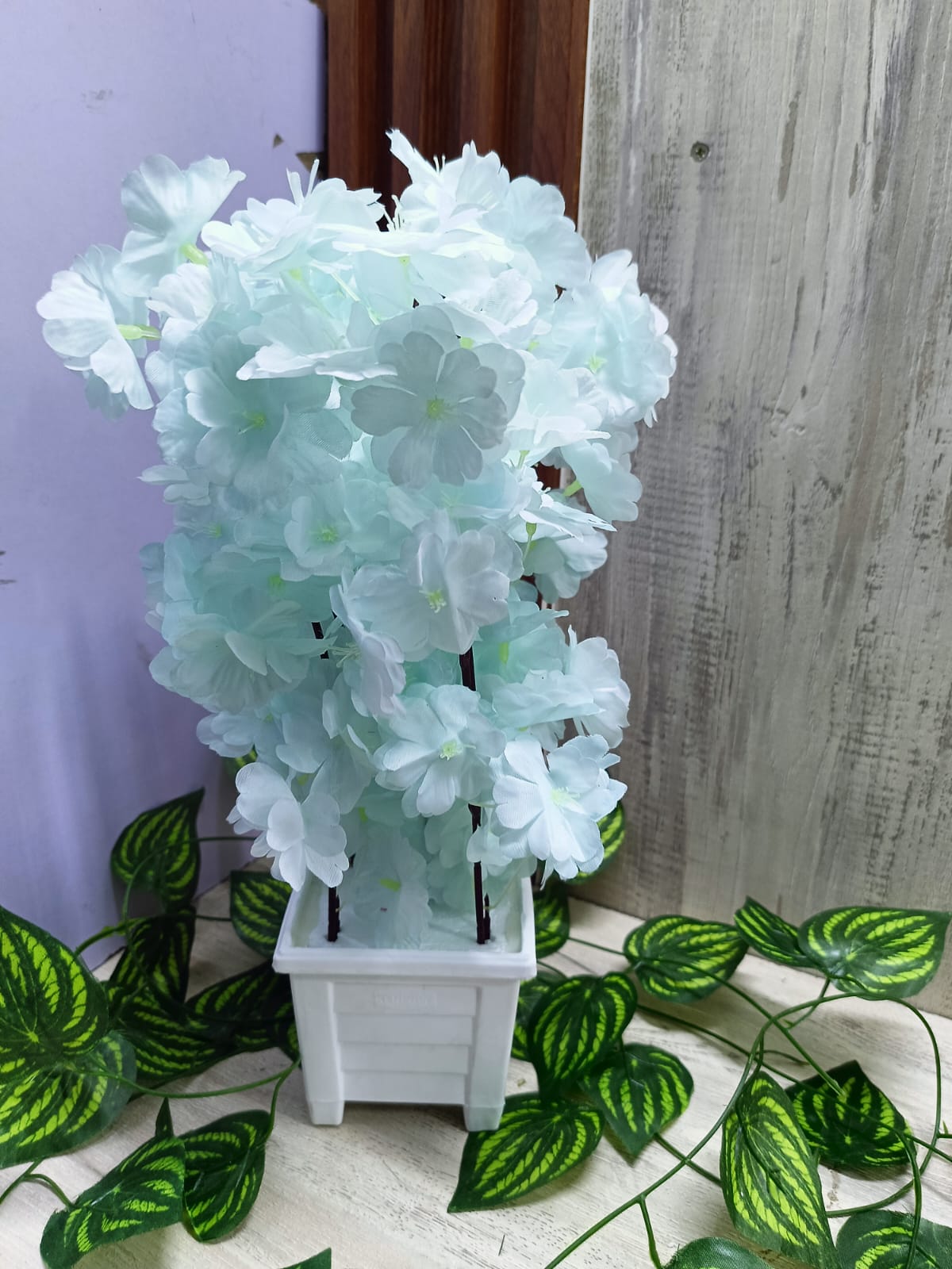 Nordic Table Top Artificial flowers Cherry blossom- Blue