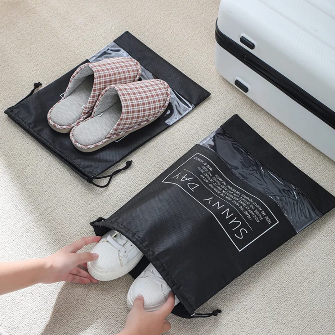 Travel shoe storage Bag non woven  drawstring for shoes clothes