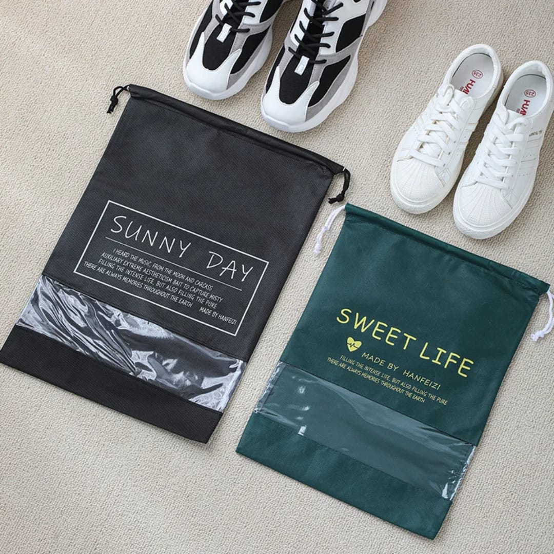 Travel shoe storage Bag non woven  drawstring for shoes clothes