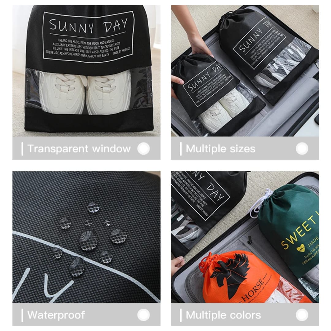 Travel shoe storage Bag non woven  drawstring for shoes clothes
