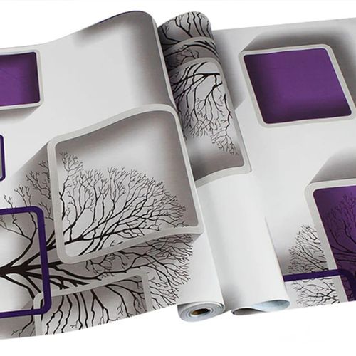 3D Self adhesive Wallpaper decorative Film Boxed Purple- 5M- Makes your Wall look fantastic