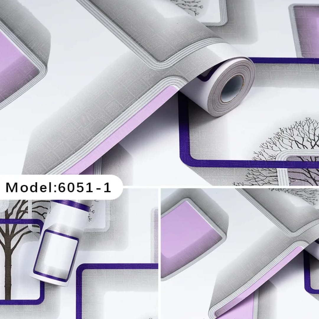 3D Self adhesive Wallpaper decorative Film Boxed Purple- 5M- Makes your Wall look fantastic
