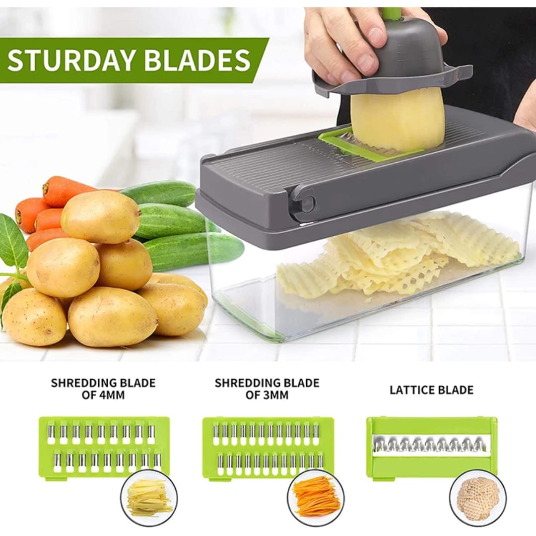 16 in 1 Multifunctional Food Chopper Vegetable Chopper Onion Chopper Kitchen Vegetable Slicer Dicer Cutter Veggie Chopper
