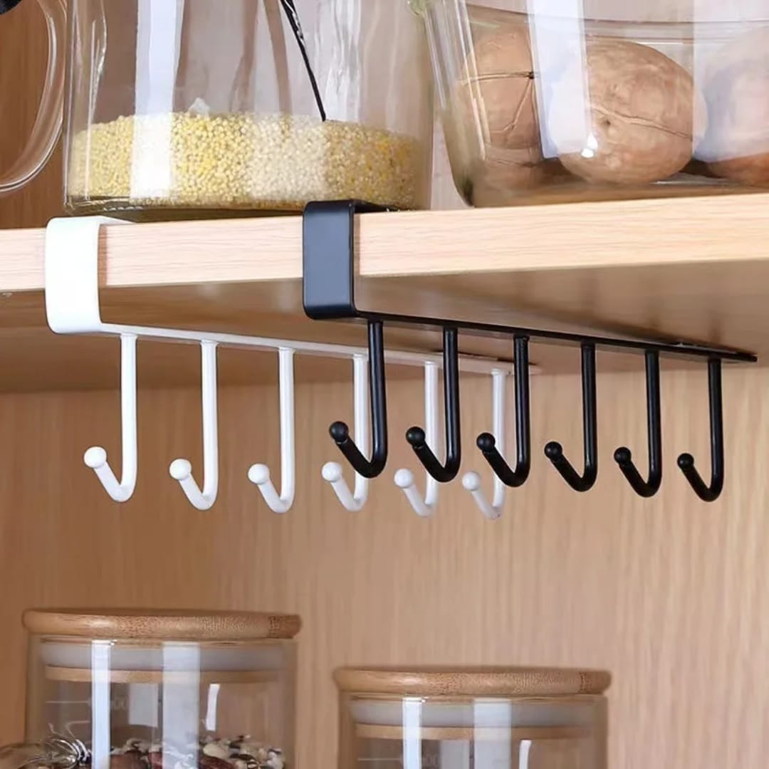 Undershelf Multipurpose Hook Organiser Black