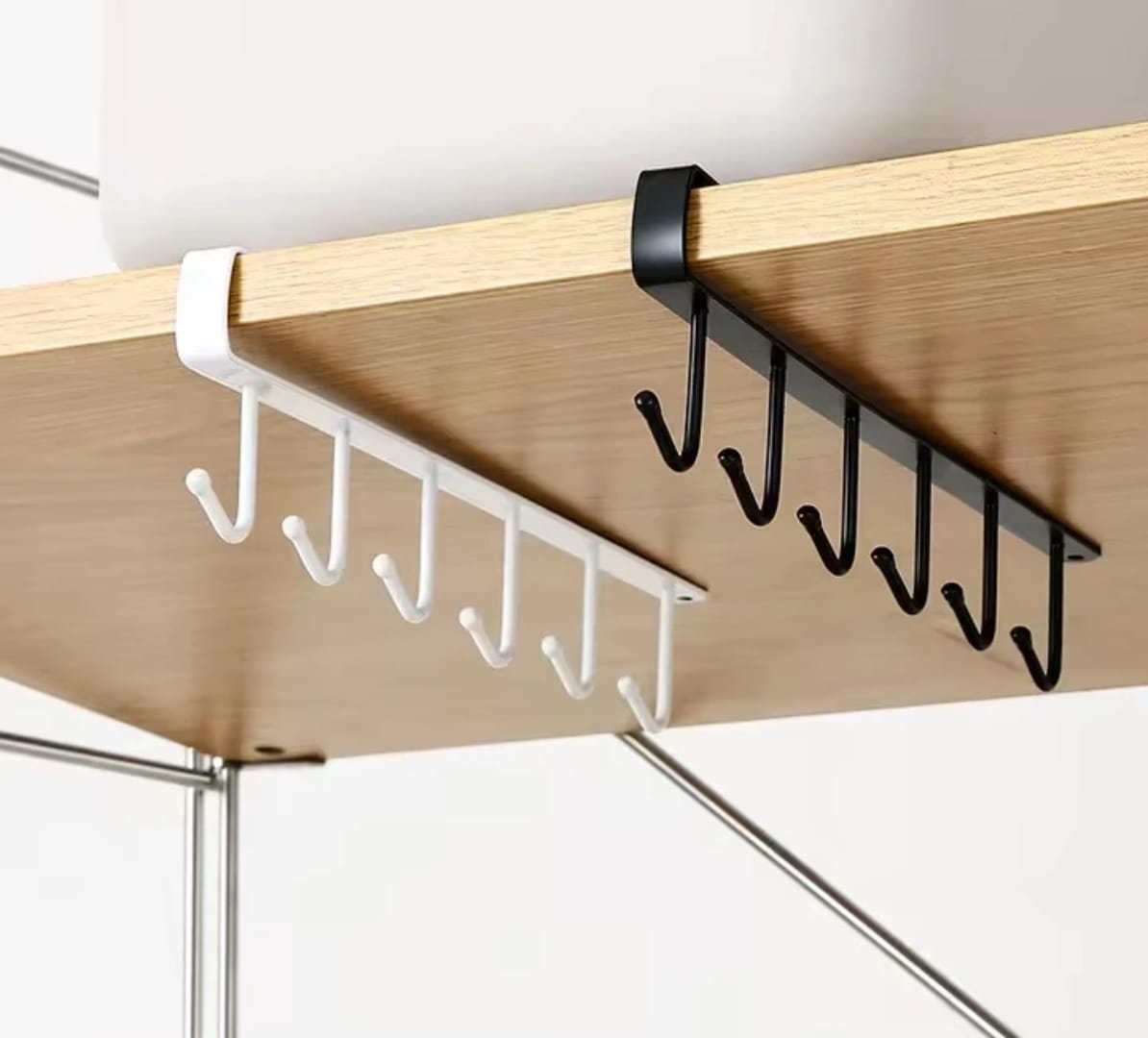 Undershelf Multipurpose Hook Organiser Black