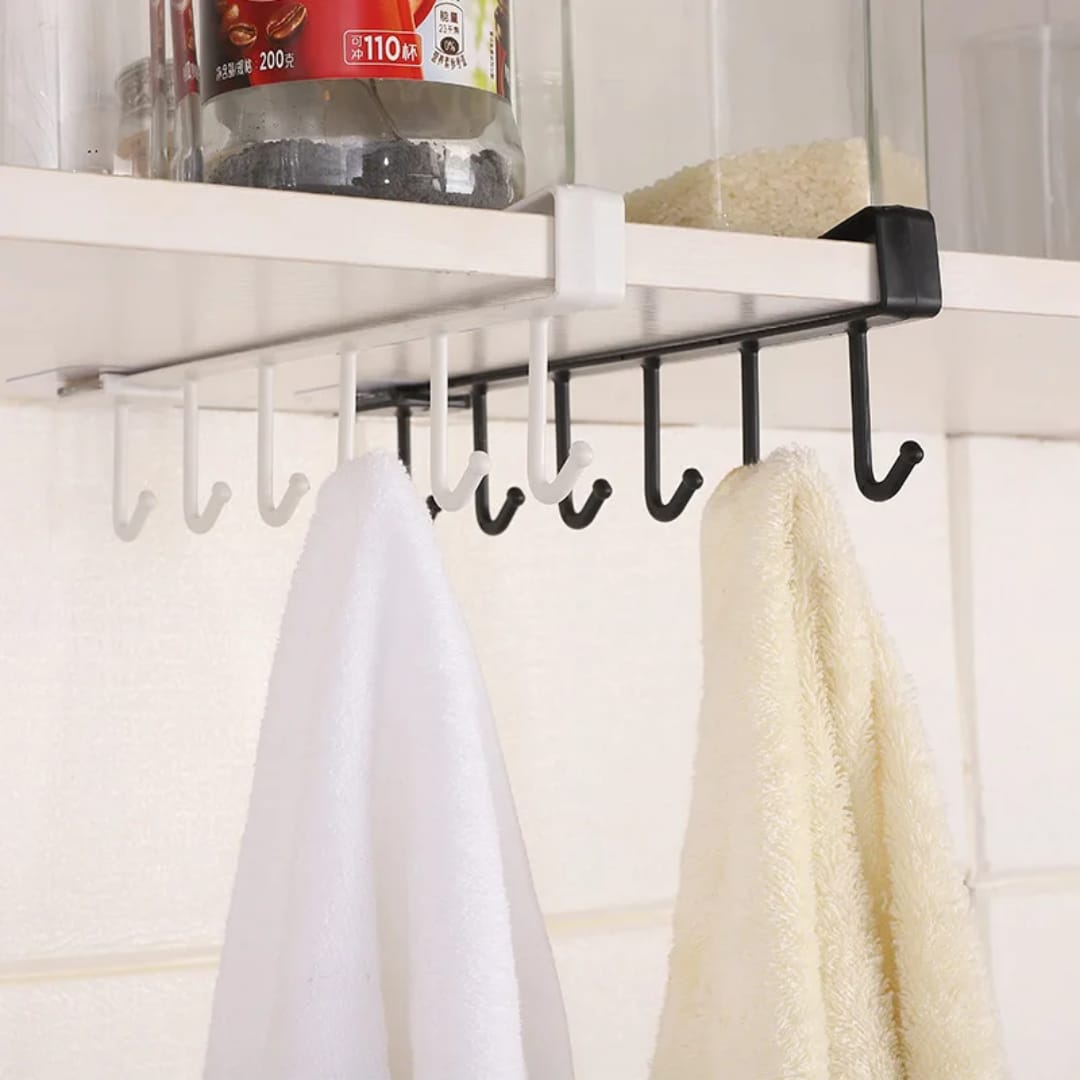 Undershelf Multipurpose Hook Organiser Black