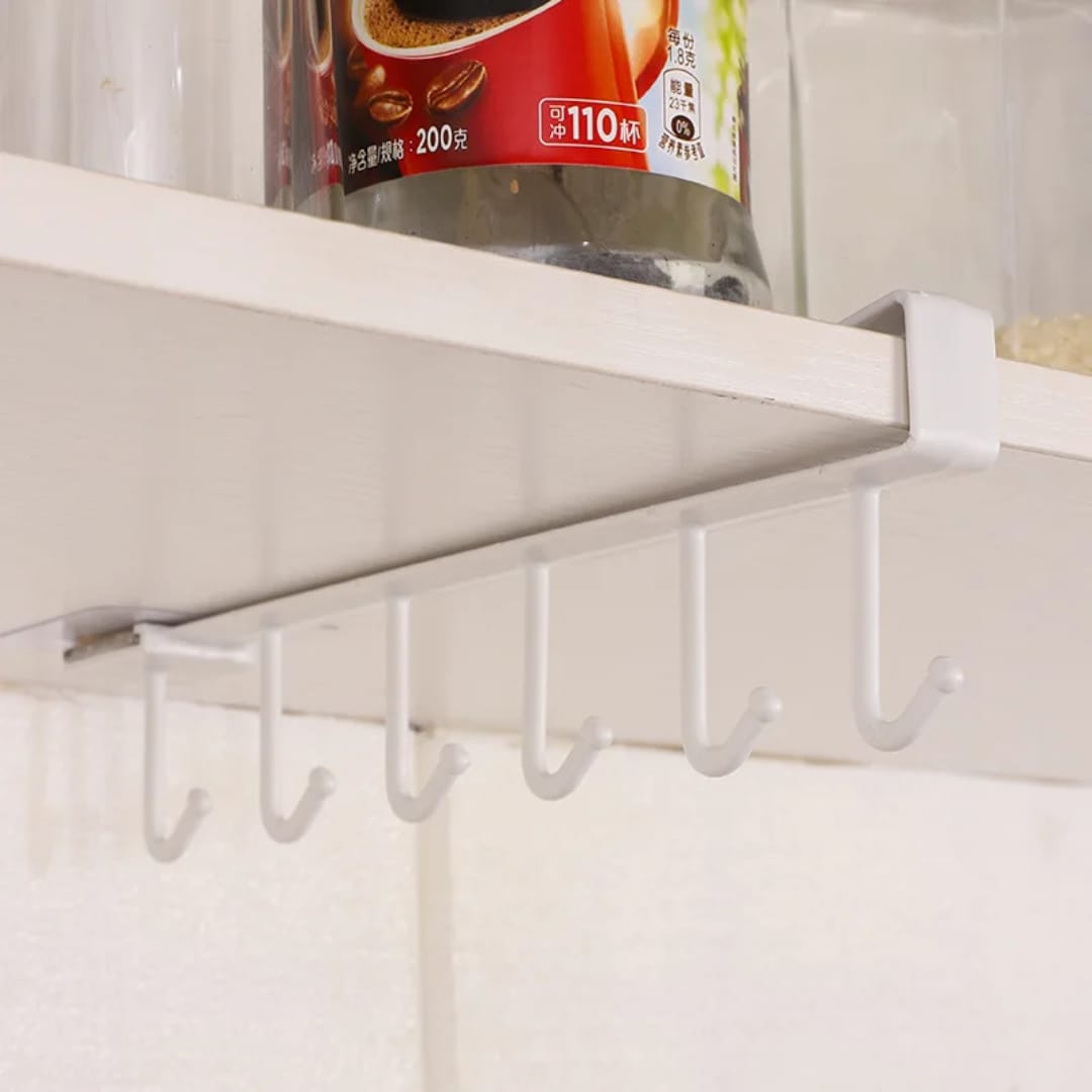 Undershelf Multipurpose Hook Organiser Black