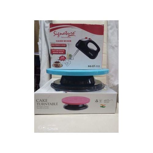 Signature Powerful Electric Hand Mixer With Free Cake Turntable