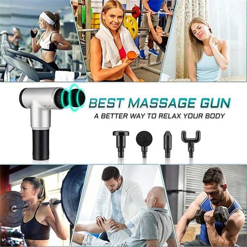 Portable Deep Tissue Muscle Tapping Back Head Massager for Pain Relief 4-Head Mini Massage Gun