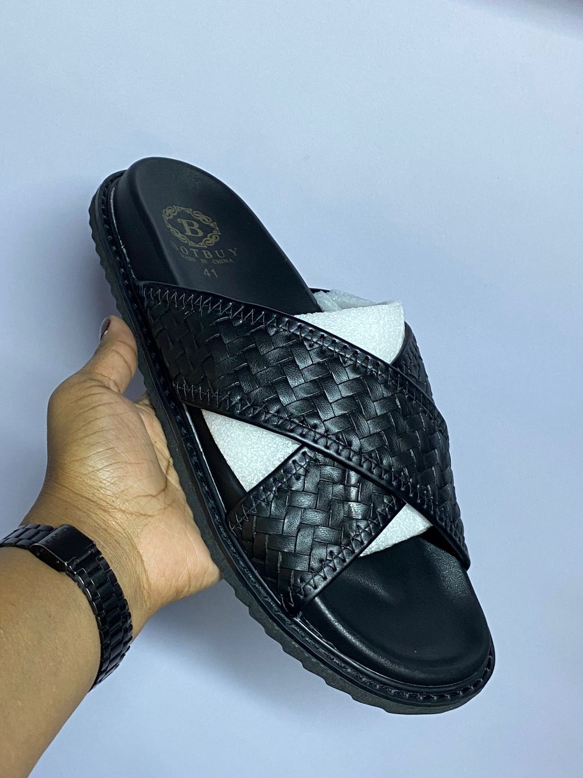 Classic Botbuy Sandals Men's Summer Slides Opens Rubber Sole New Sandals and Slippers Men's Sandals Adult Beach Open Shoes Non-slip Open-toe Sandals