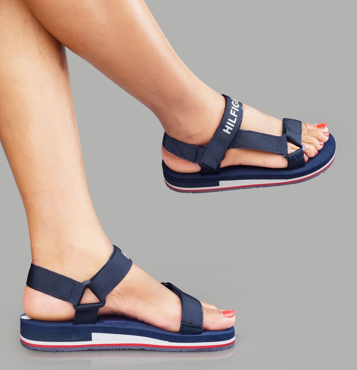 Quality Tommy Hilfiger Sandals Ladie's Summer Slides Rubber Sole New Women Sandals and Slippers Men's Sandals Adult Beach Open Shoes Non-slip Open-toe Sandals