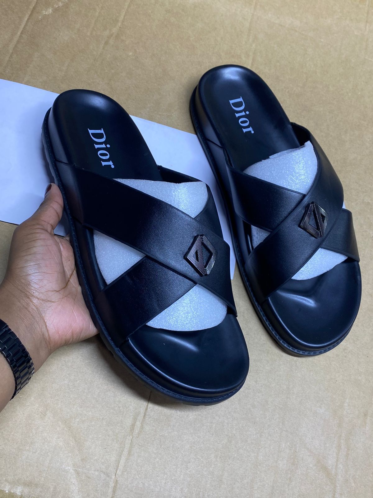 Classic Dior Open Sandals Men's Summer Slides Opens Rubber Sole New Sandals and Slippers Men's Generic Sandals Adult Beach Open Shoes Non-slip Open-toe Sandals