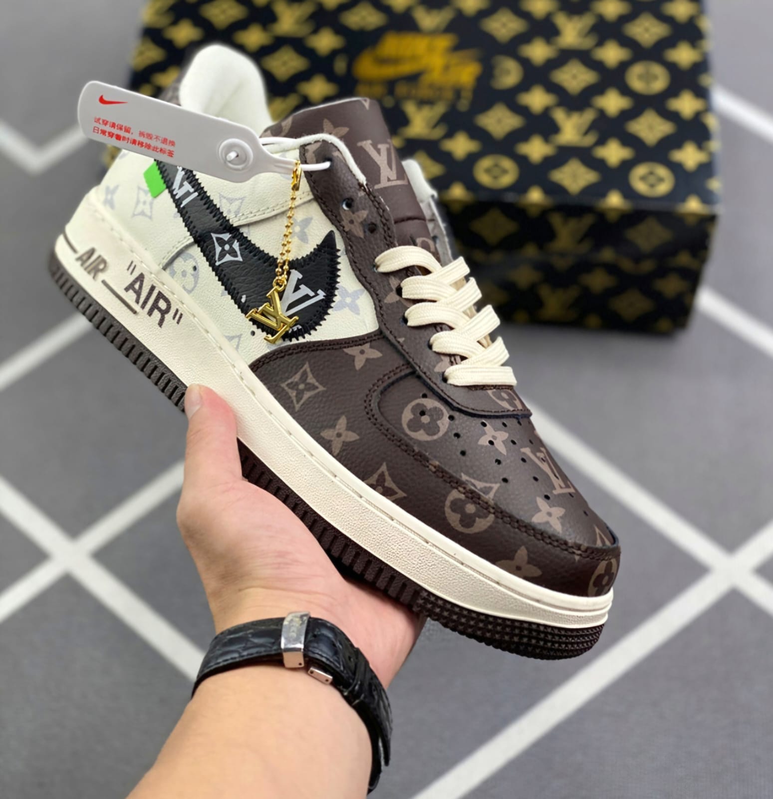 [KILIMALL SPECIAL OFFERS] Brand New Fashionable Nike Airforce 1 Louis vuitton low brown Sneakers Unisex Generic Shoes For Men And Women Sizes 40-45
