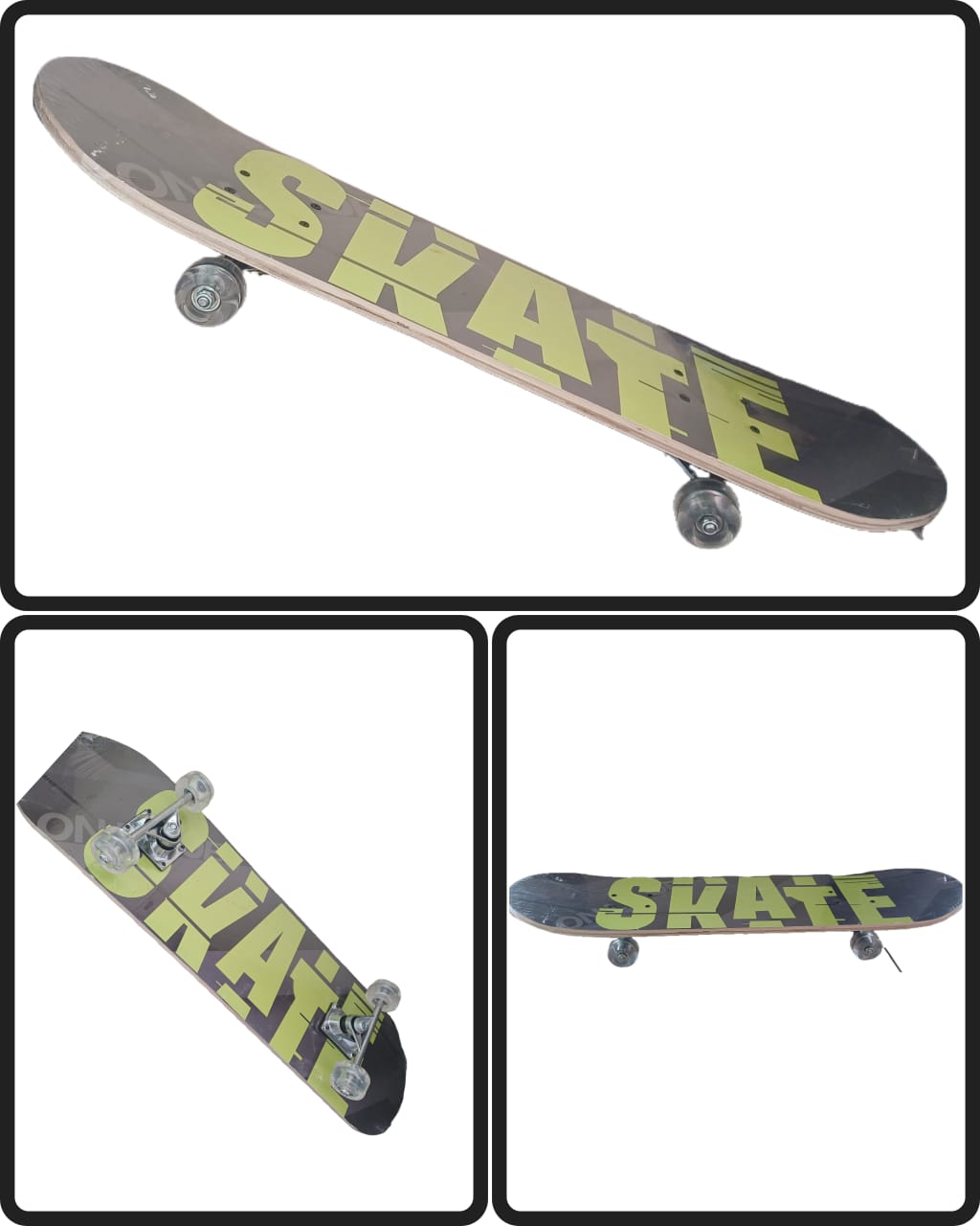 Four Maple Wood Multi Color Skating Board skateboard fully assembled-inch board Nonslip Surface for stable skating.4 Anti Shock PU wheels for kids 6-15 Year old.