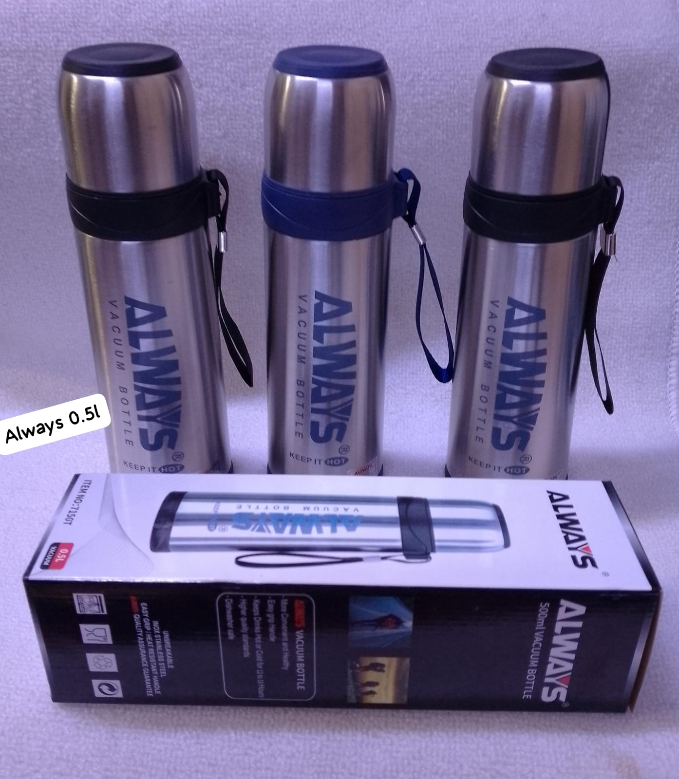 Durable & Portable Always flask 500 ml Unbreakable, inbox stainless steel at Affordable Price Want to keep it hot or cold for 24 hours