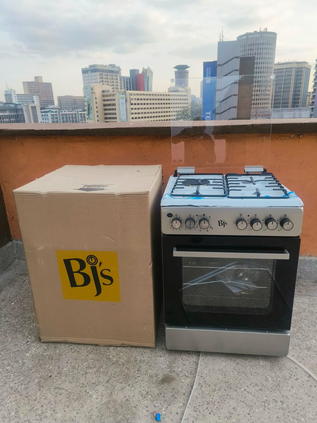CLEARANCE OFFER BJS SILVER (INOX) 60x60 3+1 Electric/Gas Cooker - W/ Turbo Fan - Oven 60L Capacity