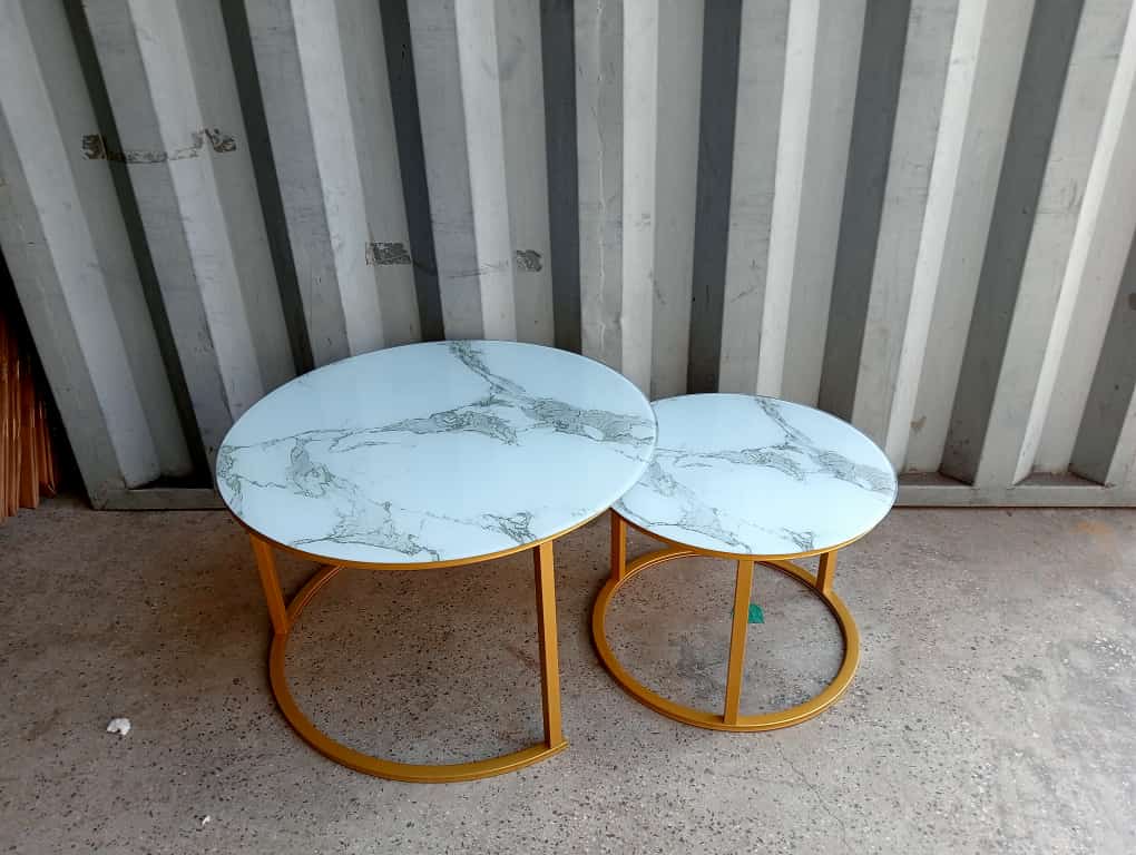 CLEARANCE OFFER Marble nesting coffee table (glass effect)