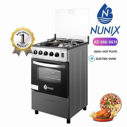 CLEARANCE OFFER Nunix 50 * 55cm Cookers 3 Gas, 1 Hotplate Electric Oven 3 Gas, Electric Oven(