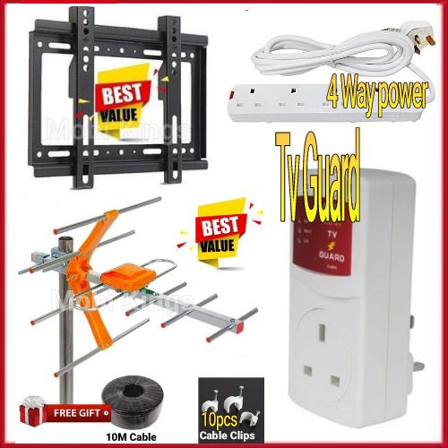 CLEARANCE OFFER MK 14"/15"/ 24"/29"/32"/39"/42"/43" Inch Tv Guard+Free 14-43" TV Wall Bracket+Free Extension+ Free Tv Aerial