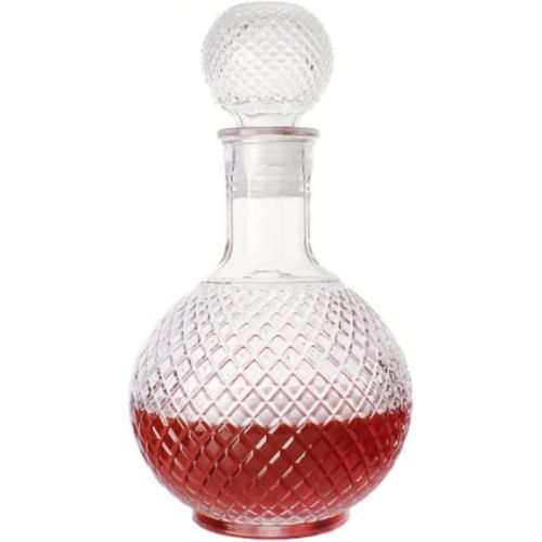 CLEARANCE OFFER Whiskey Decanter Set Glass Wine Decanter with Stopper, Stand Hanade Glass Wine Dispenser Whisky Decanter Alcohol Decanter for Spirits Alcohol