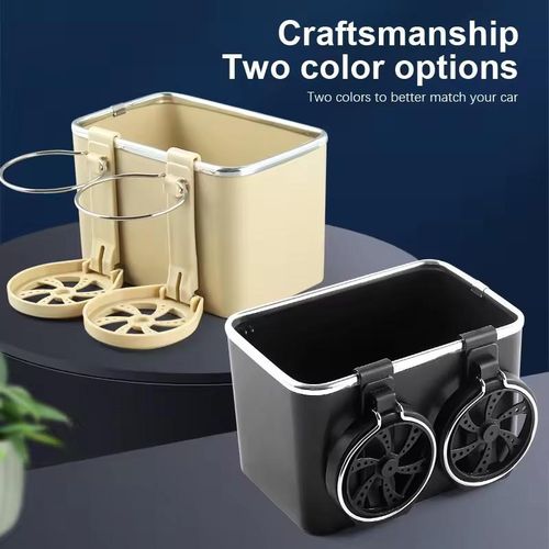 CLEARANCE OFFER Universal car armrest Storage Box for Tissue Paper Towel Mobile Stand, car Console Box with 2 Foldable Cup Stand