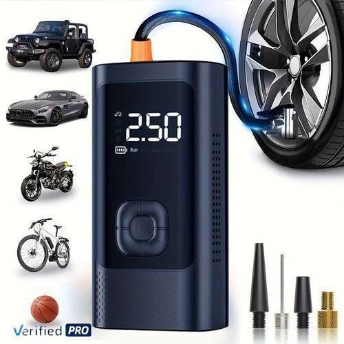 CLEARANCE OFFER Rechargeable Wireless Electric Air Compressor, Car Tyre Pressure Pump Inflator with LCD Display for cars, Motorcycle, Bike, Ball 150psi Inflating Digital Gauge