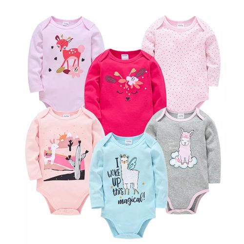 CLEARANCE OFFER 5PC Pretty Girl Cotton Long-sleeve Baby Onesies/bodysuit/sleepsuit/romper