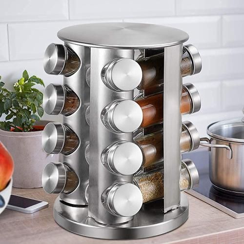 CLEARANCE OFFER 16pcs Spices And Herbs Rotating Rack Organizer