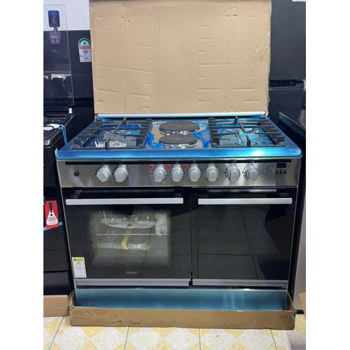 CLEARANCE OFFER Haier 4Gas Burners + 2Electric Hotplates, 60×90 Standing Cooker