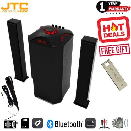 CLEARANCE OFFER JTC 2.1 Channel Bluetooth Home Theater Speaker System – Powerful Sound With Subwoofer+FREE 8GB +4 WAY.